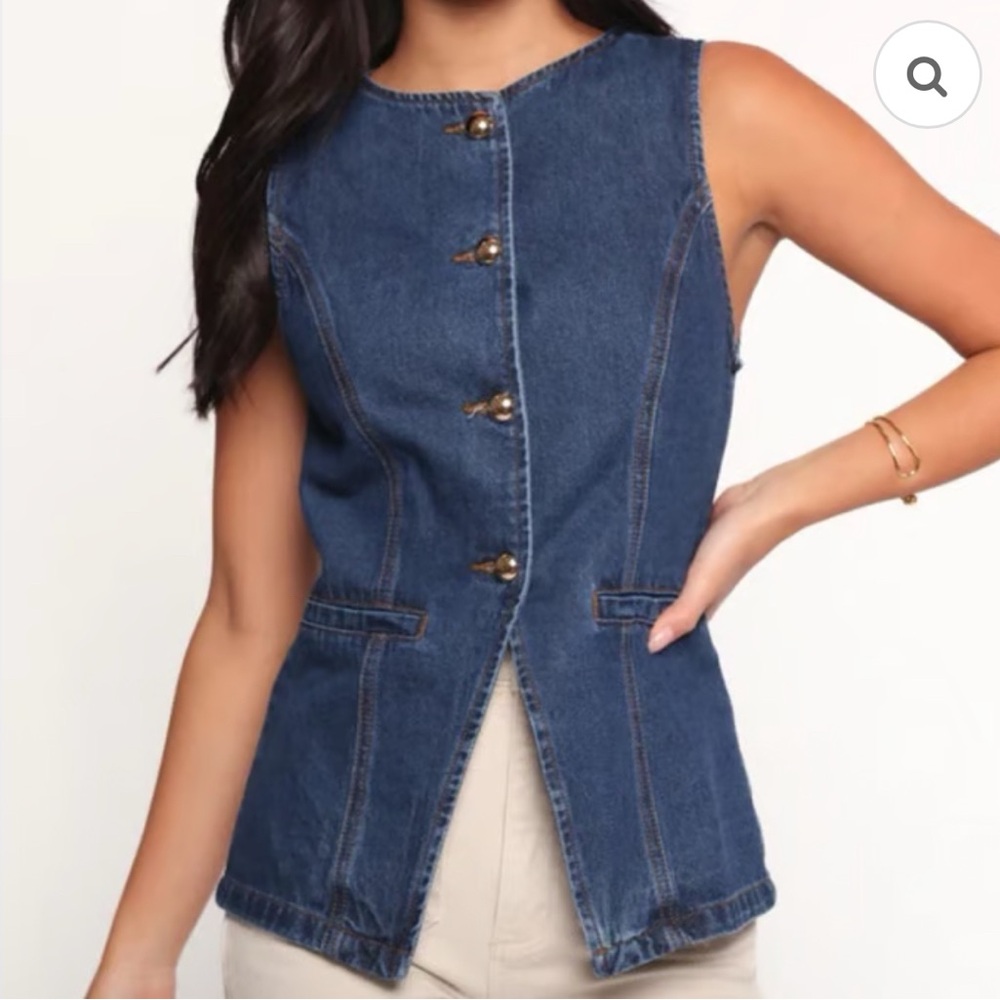 Sincerely Jules Blue Denim Sleeveless vest size L